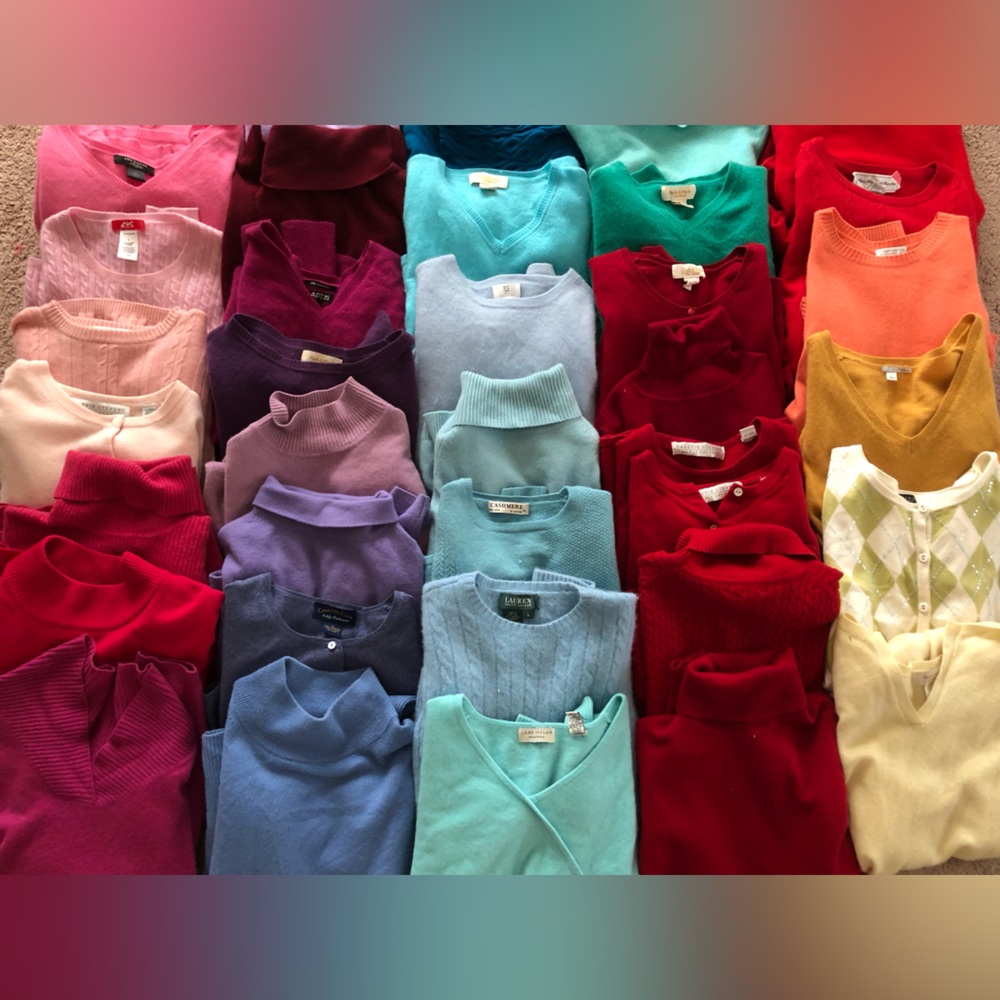 LOT OF 42 100% CASHMERE SWEATERS